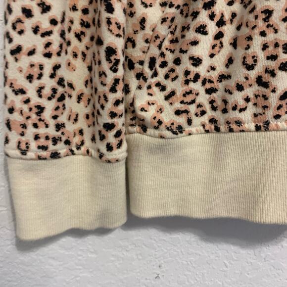 Shiraleah Cream Pink Black Leopard Print Crew Neck Sweatshirt - Picture 2 of 6